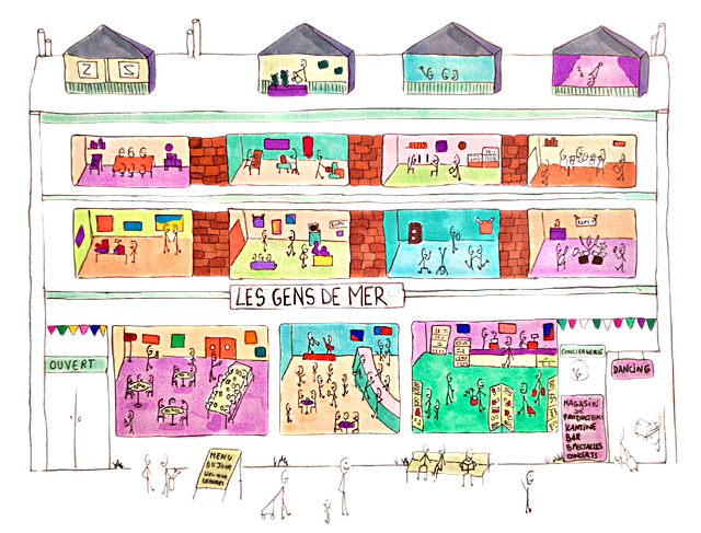 Illustration du futur bâtiment et de ses activités